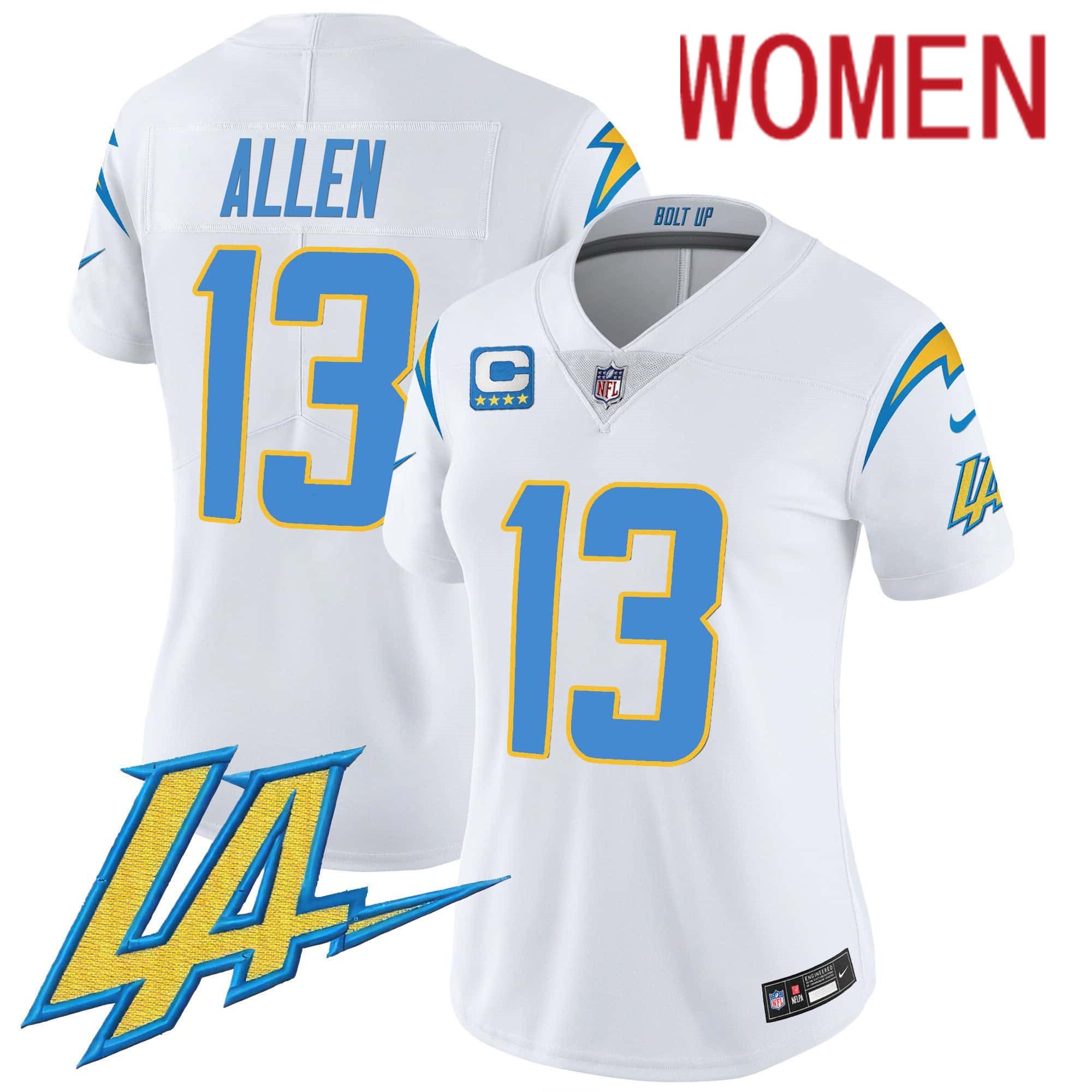 Women Los Angeles Chargers 13 Allen White 2024 Nike Vapor Limited NFL Jersey